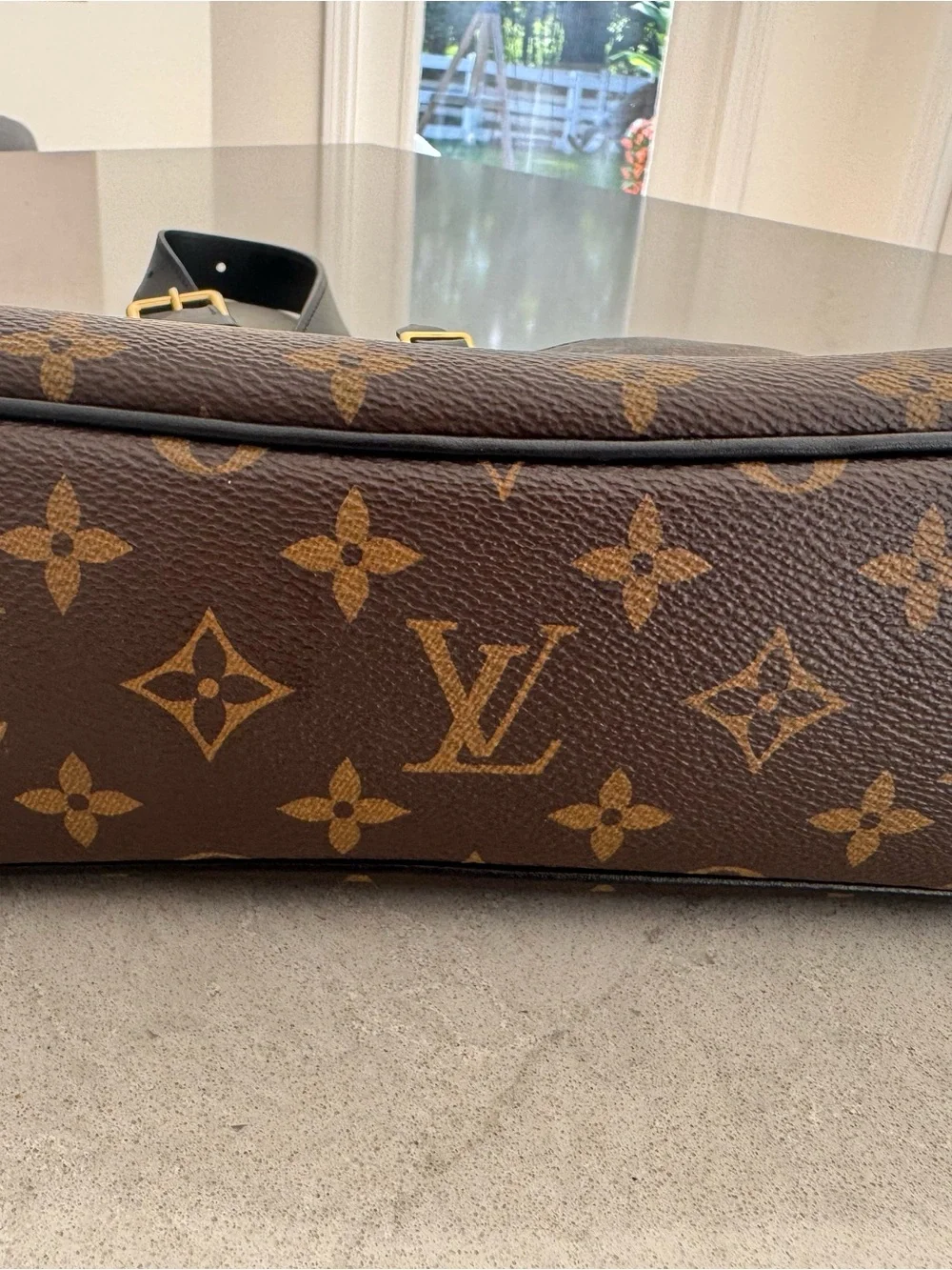 Louis Vuitton Odeon PM Monogram Canvas Shoulder Bag with Black Trim